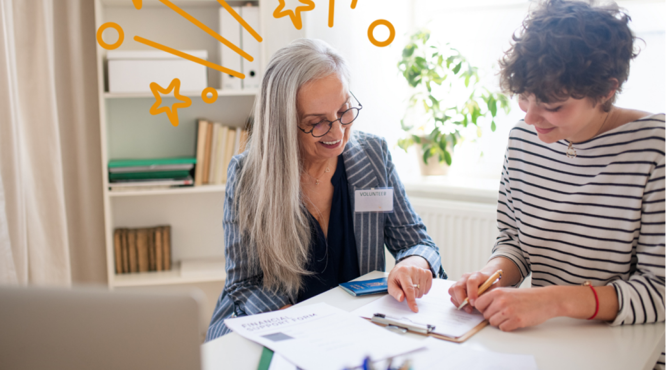 Frau bei Freiwilligenarbeit