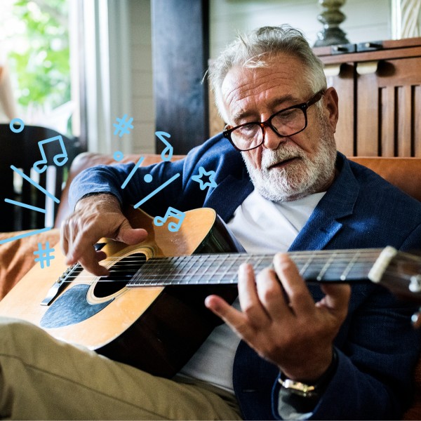 Mann mit Gitarre